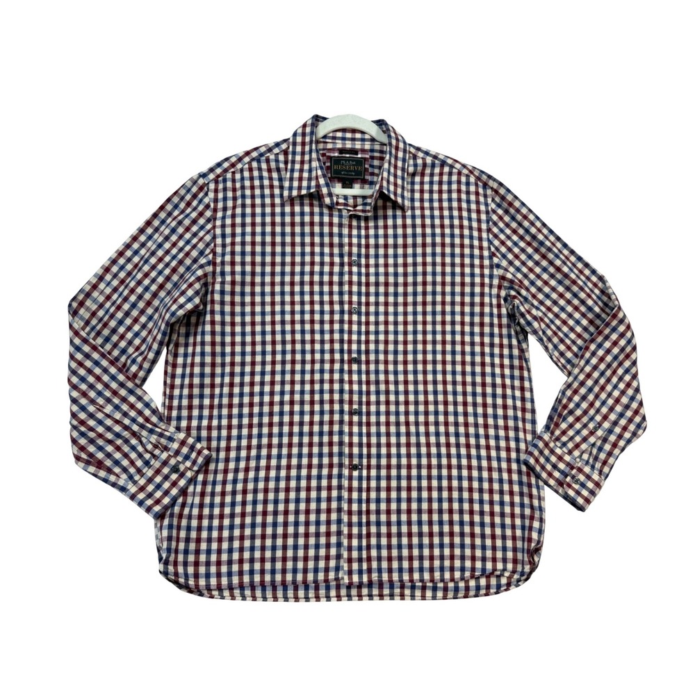 J.S.A. Bank Button Down Shirt Mens XL Multi Color Excellent Cashmere Blend 8040